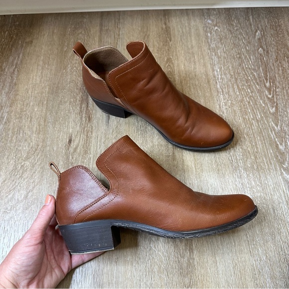 Lucky Brand Bollo Brown Leather Booties 7.5 - Picture 1 of 9